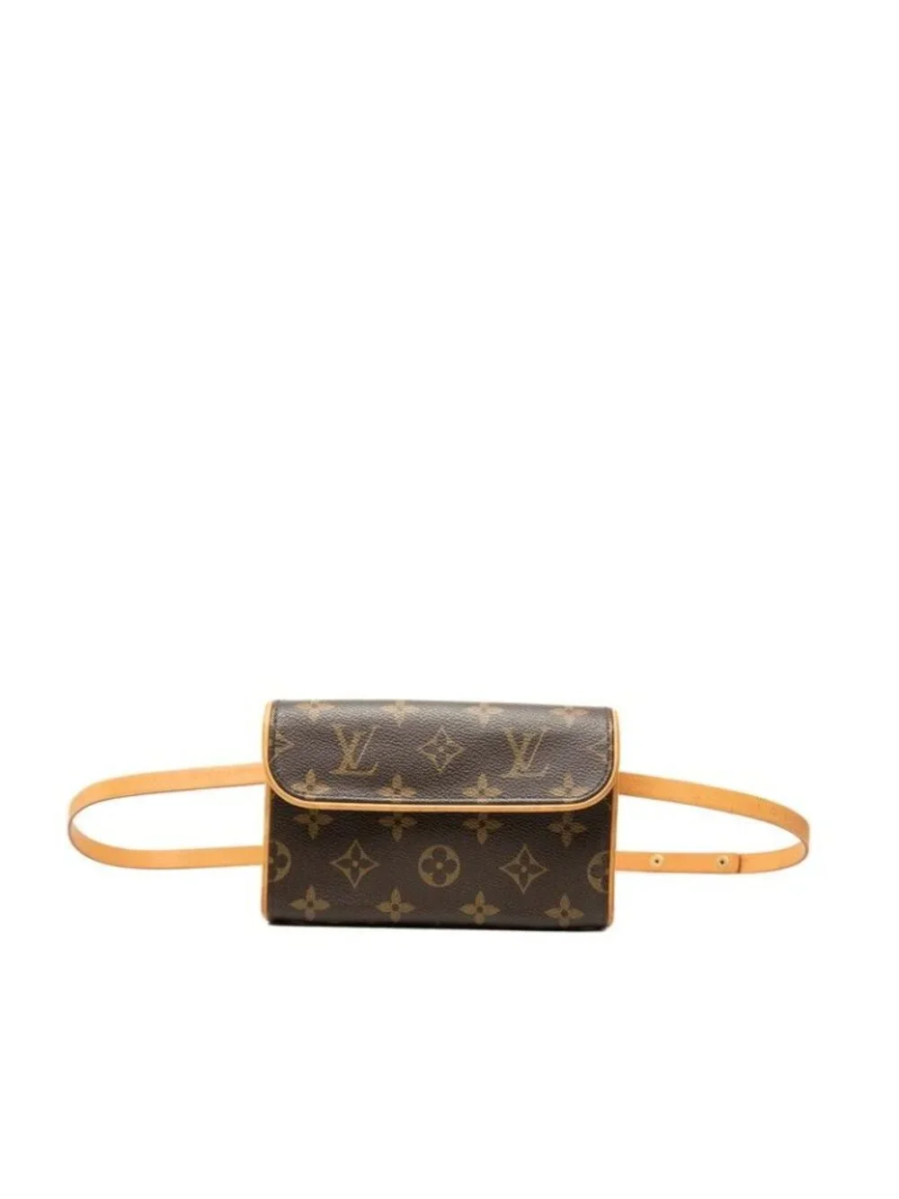 Louis Vuitton Monogram Pochette Florentine Belt Bag Shoulder Back Brown Leather